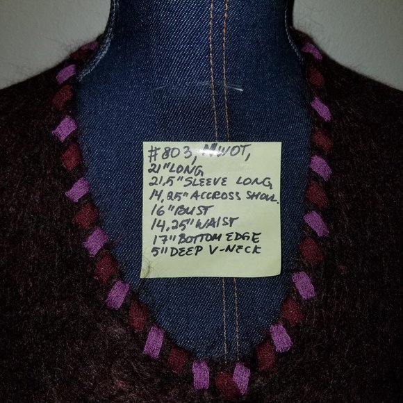 NWOT Classiques Entier Brown V-Neck S #Mohair Wool Crew Neck Sweaters #Hot Fall - Picture 2 of 16